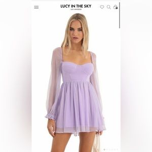 COPY - Lucy in the Sky - Murphy Corset Long Sleeve Dress in Purple